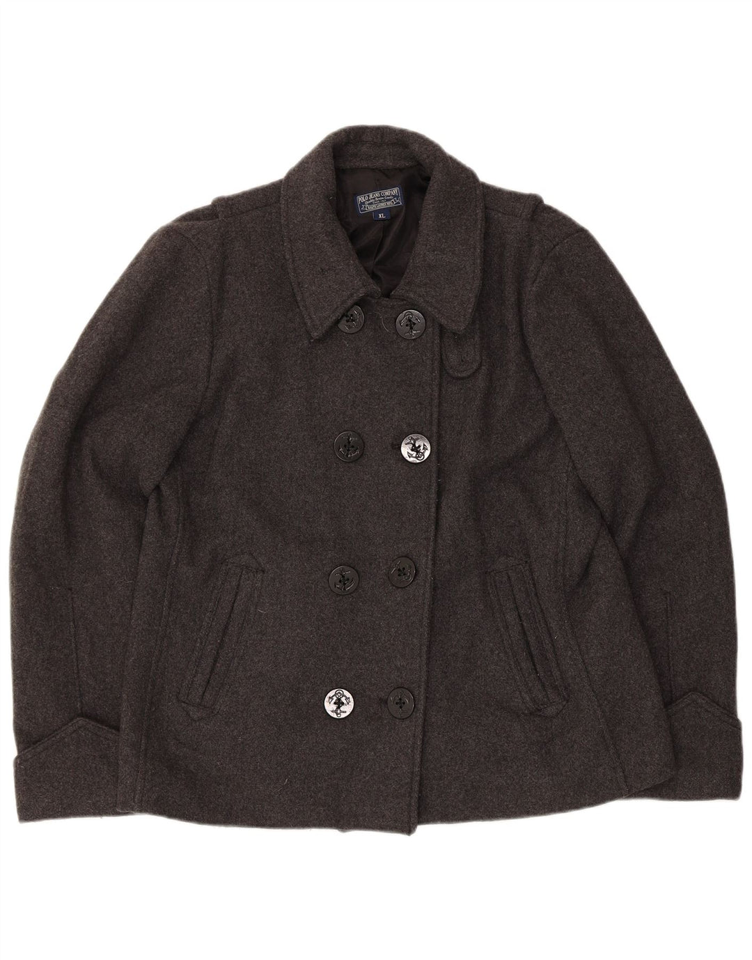 Polo Ralph Lauren Womens Pea Coat UK 18 XL Grey Wool