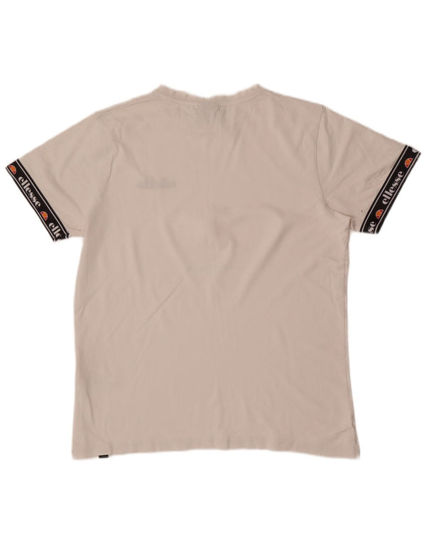 Ellesse Mens Graphic T-Shirt Top Medium White Colourblock Cotton