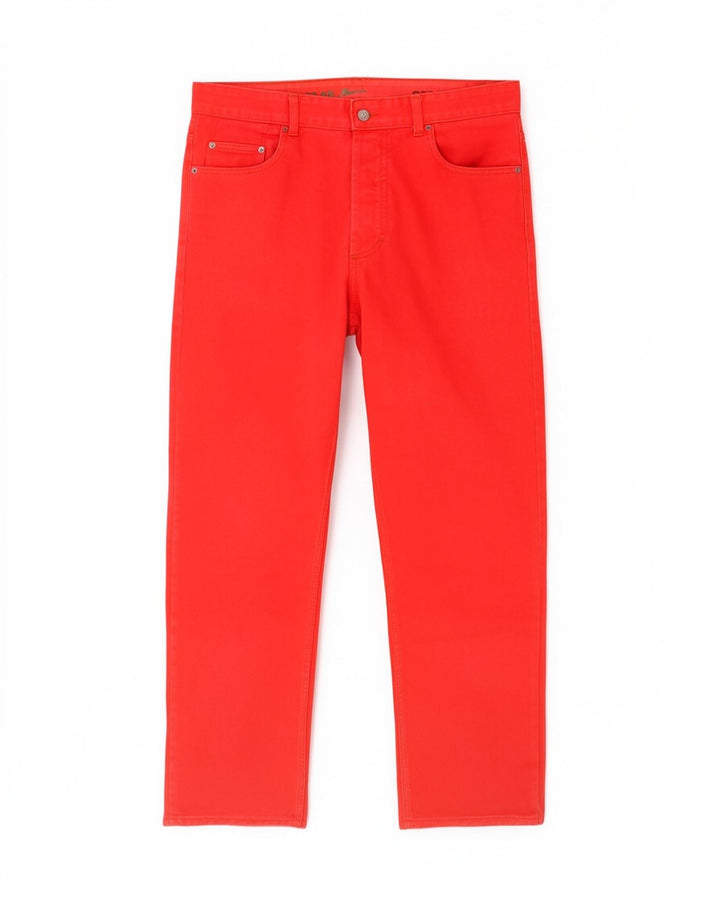 Vintage Mens Straight Jeans W36 L31 Red Cotton