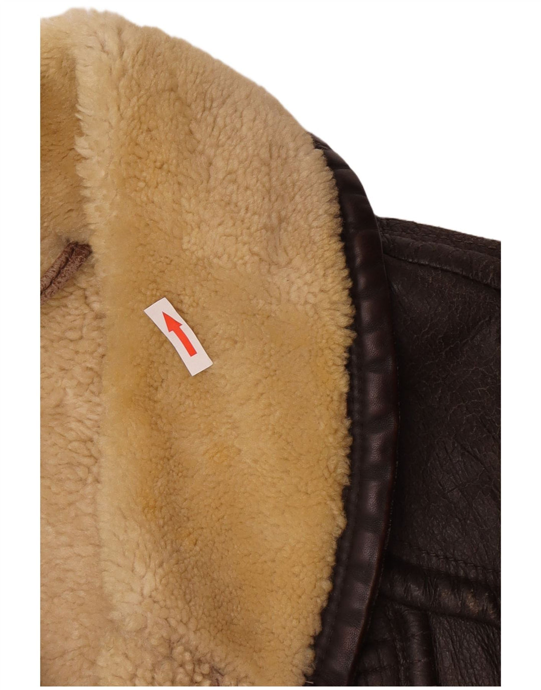 Vintage Mens Shearling Jacket UK 38 Medium Brown