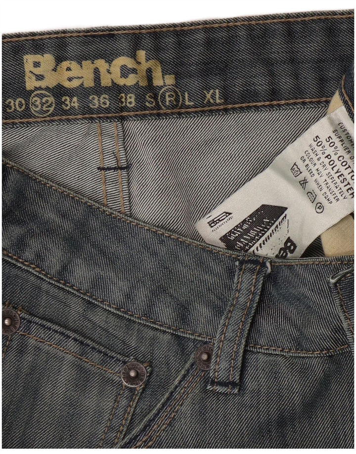 BENCH Mens Regular Fit Bootcut Jeans W32 L31  Blue Cotton