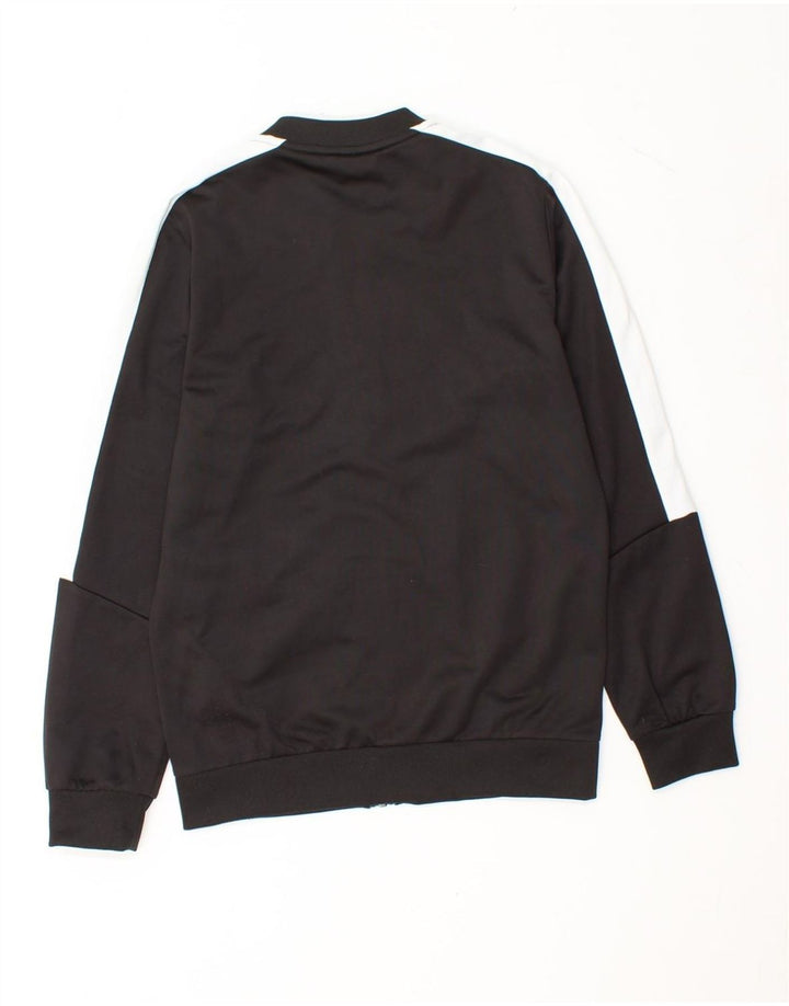 PUMA Boys Graphic Tracksuit Top Jacket 11-12 Years Black Colourblock