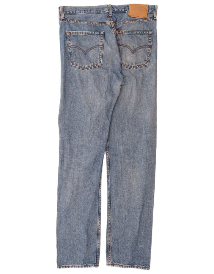 Levi's Mens 505 Straight Jeans W34 L34 Blue Cotton