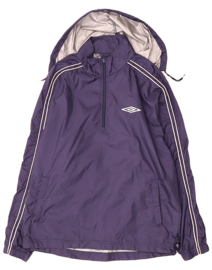 Umbro Boys Pullover Hooded Rain Jacket 12-13 Years XL Navy Blue Nylon