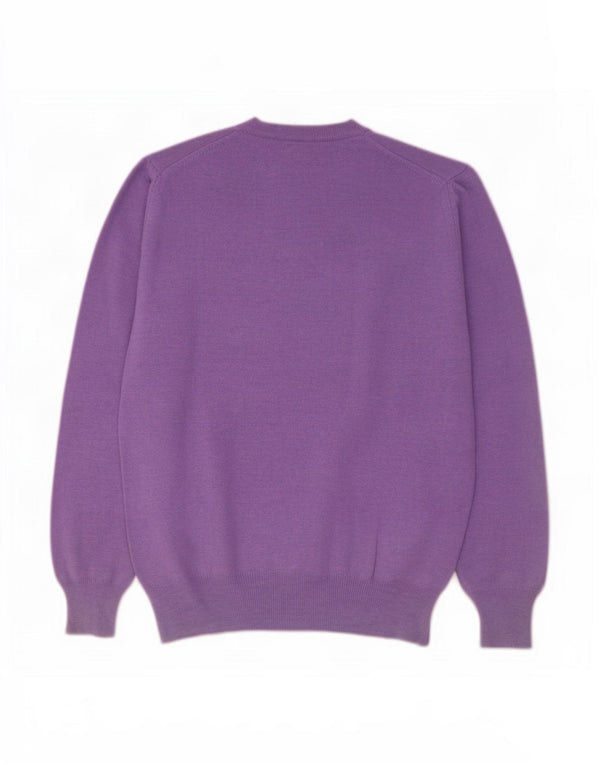 Fred Perry Womens Oversized Crew Neck Jumper Sweater IT 40 Small Purple