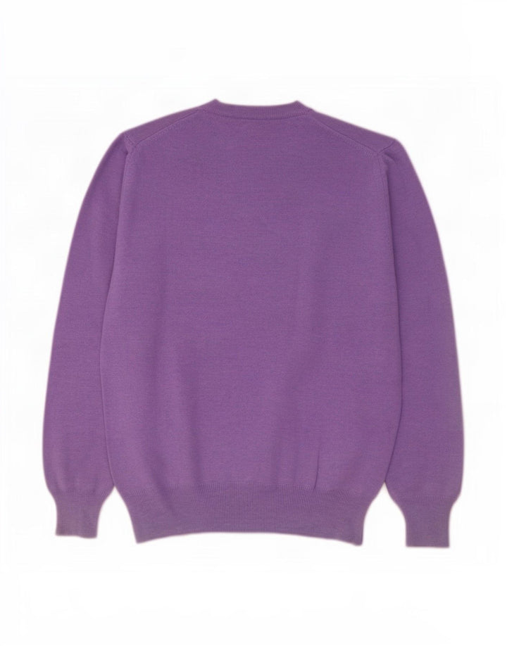 Fred Perry Womens Oversized Crew Neck Jumper Sweater IT 40 Small Purple
