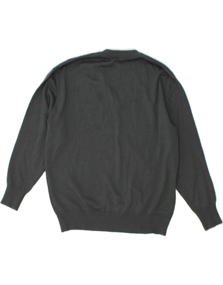 VINTAGE Womens V-Neck Jumper Sweater IT 46 Large Grey Vintage Vintage and Second-Hand Vintage from Messina Hembry 
