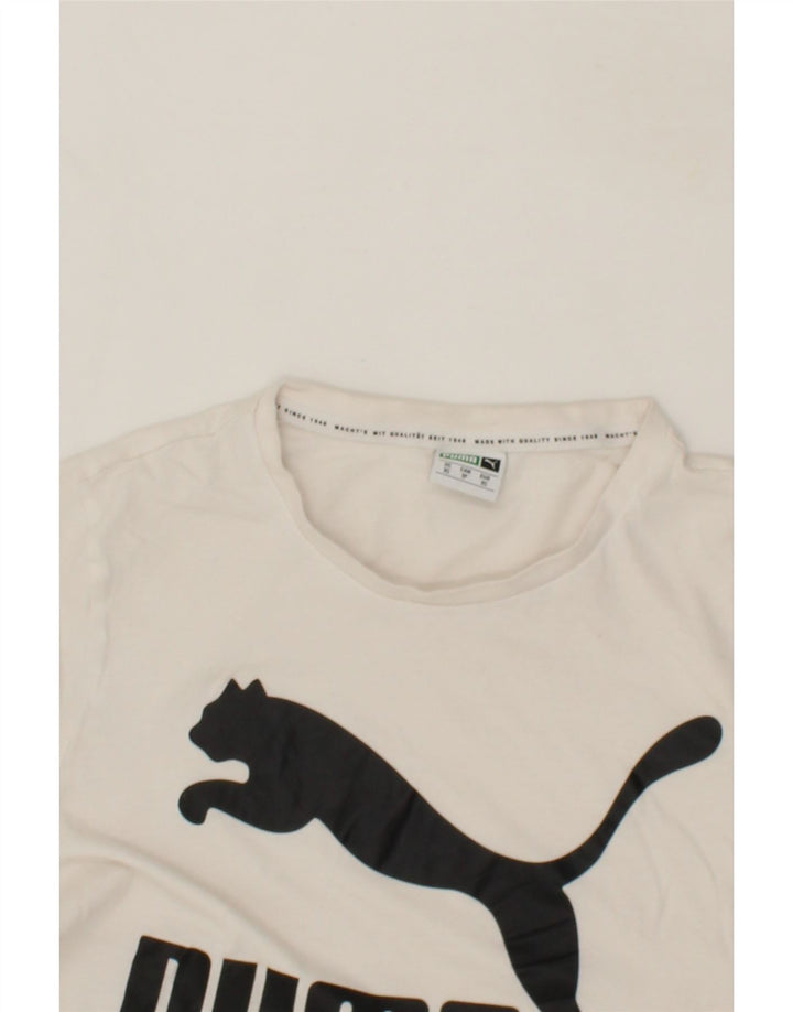 PUMA Mens Graphic T-Shirt Top XS White Cotton Vintage Puma and Second-Hand Puma from Messina Hembry 