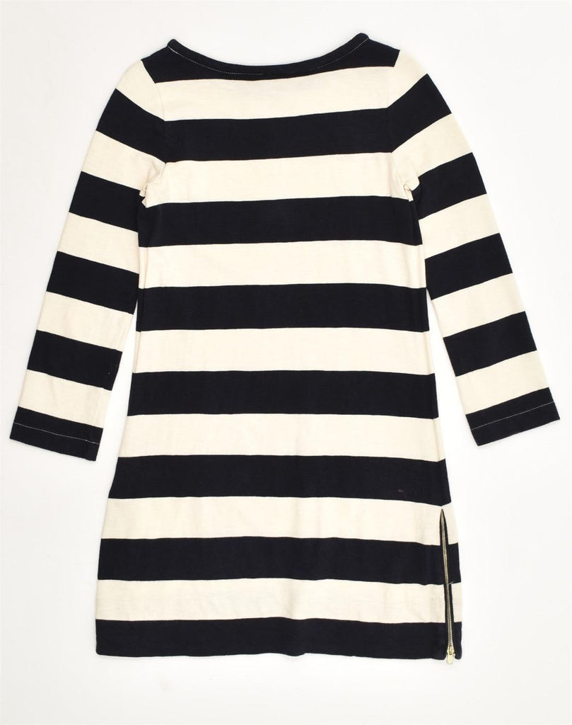 J. CREW Womens Basic Dress UK 2 2XS White Striped Cotton Nautical | Vintage J. Crew | Thrift | Second-Hand J. Crew | Used Clothing | Messina Hembry 