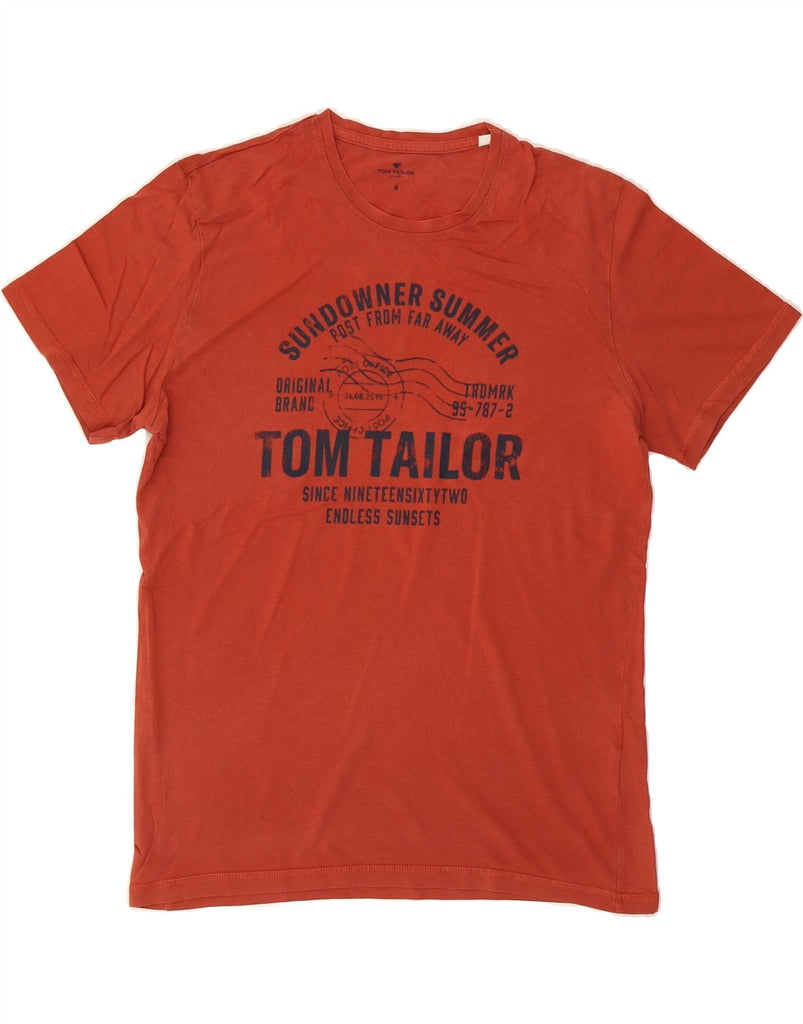 TOM TAILOR Mens Graphic T-Shirt Top Medium Red Cotton Vintage Tom Tailor and Second-Hand Tom Tailor from Messina Hembry 