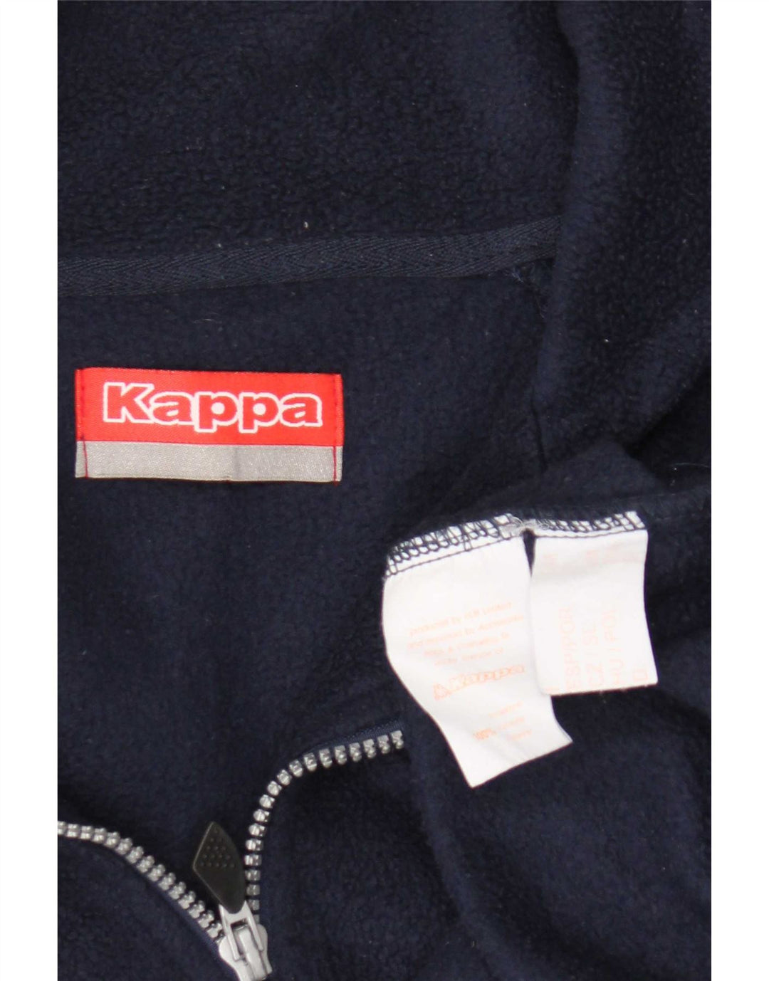 Kappa Mens Zip Neck Fleece Jumper Small Navy Blue Polyester
