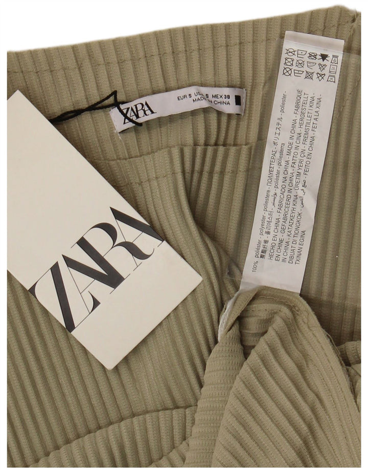 Zara Mens T-Shirt Top Small Beige Polyester