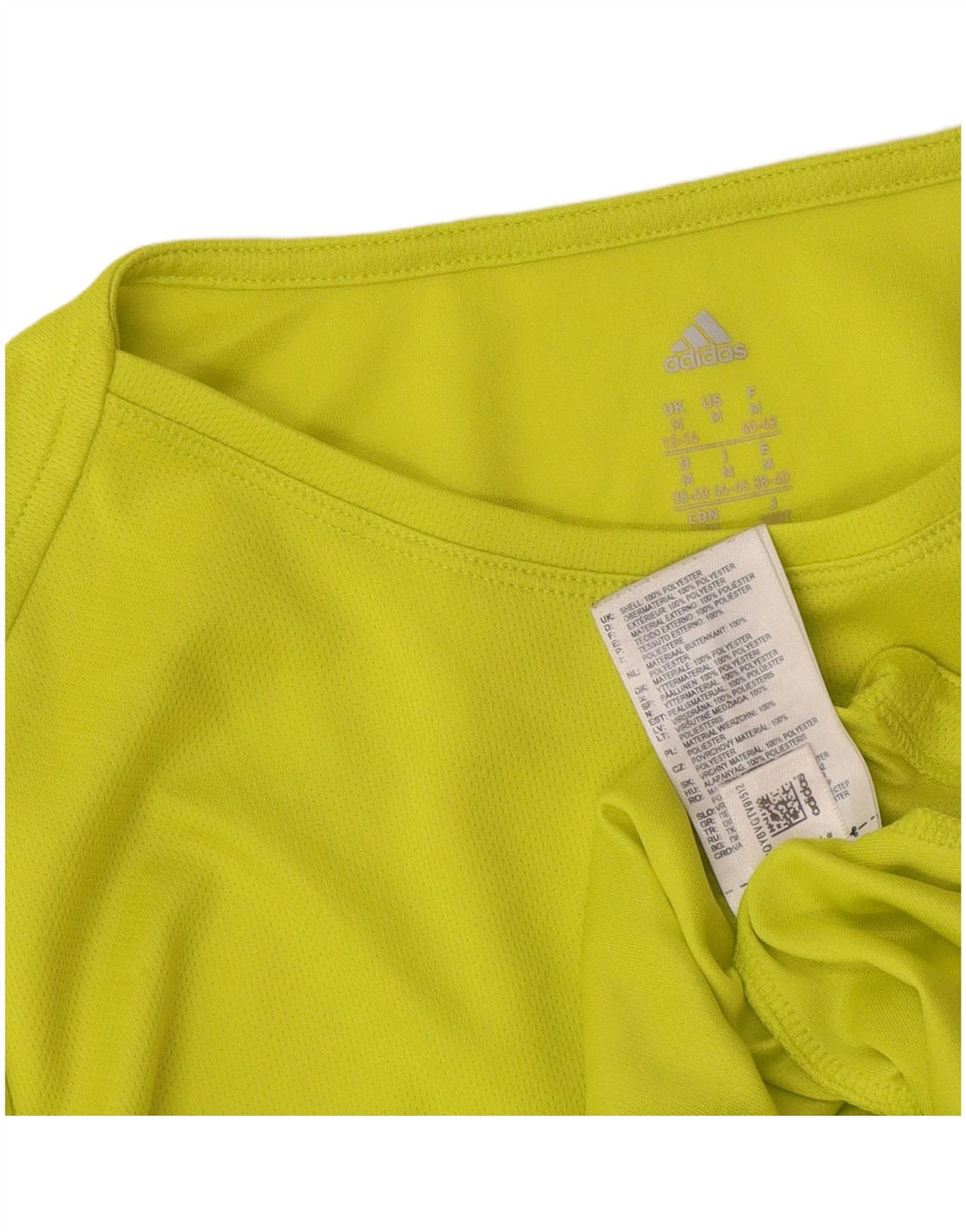 Adidas Womens T-Shirt Top UK 12/14 Medium Green Polyester