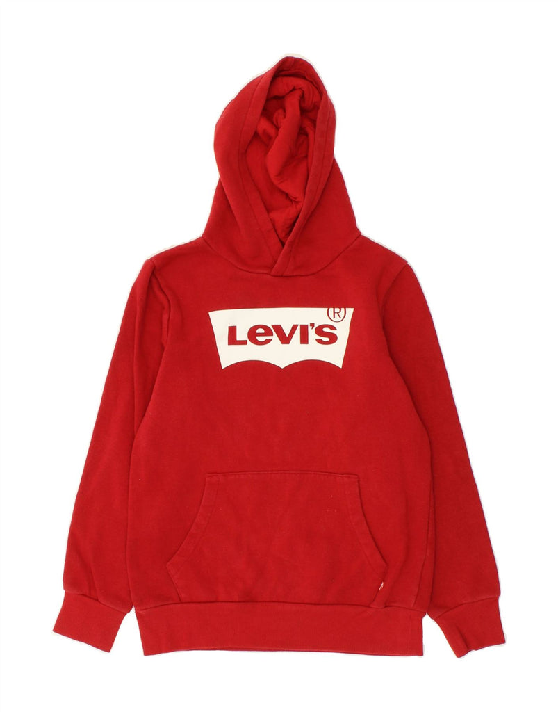 LEVI'S Boys Graphic Hoodie Jumper 15-16 Years Red Cotton | Vintage Levi's | Thrift | Second-Hand Levi's | Used Clothing | Messina Hembry 