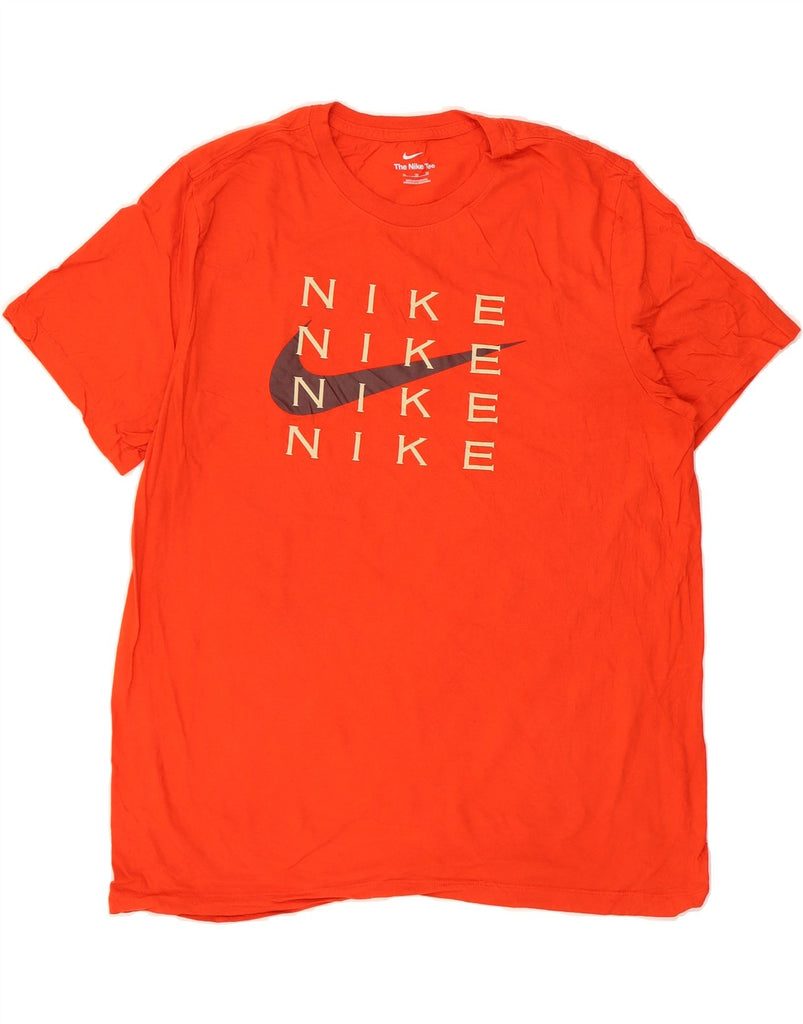 NIKE Mens Graphic T-Shirt Top XL Orange Cotton Vintage Nike and Second-Hand Nike from Messina Hembry 