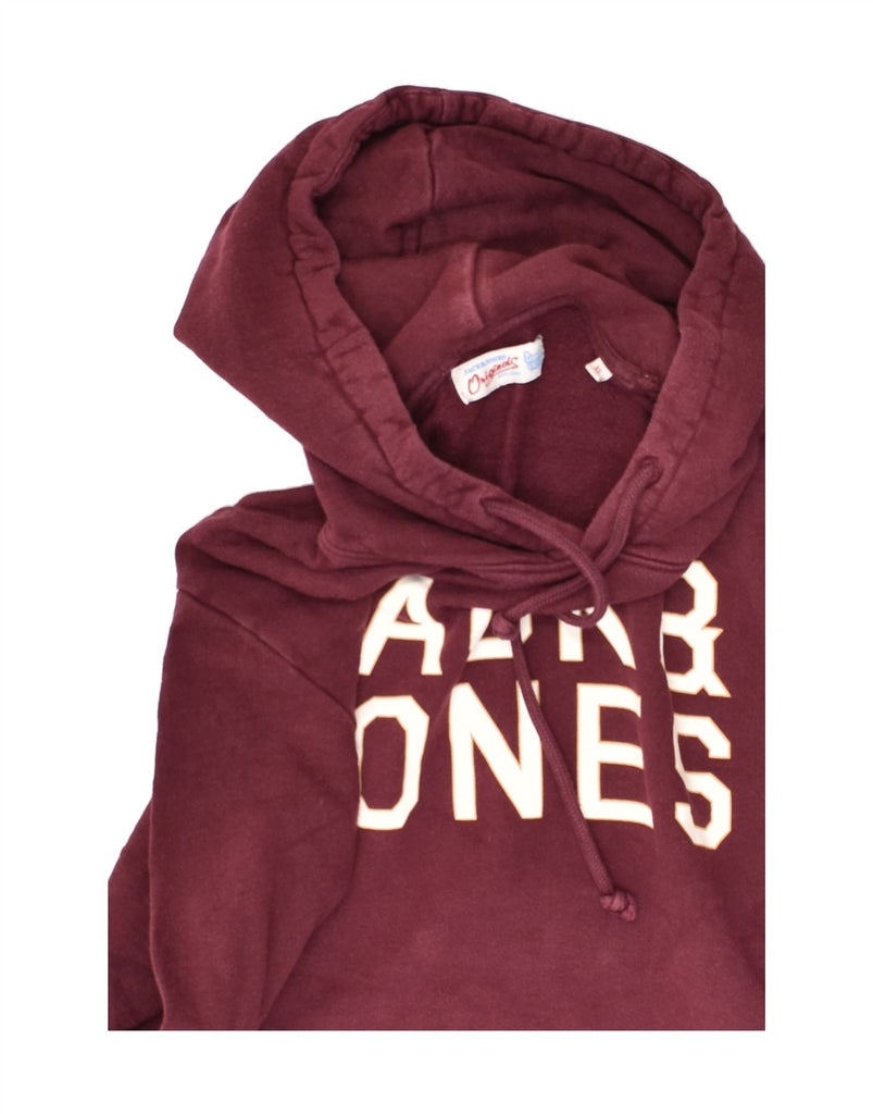 JACK & JONES Womens Graphic Hoodie Jumper UK 18 XL Burgundy Cotton | Vintage Jack & Jones | Thrift | Second-Hand Jack & Jones | Used Clothing | Messina Hembry 