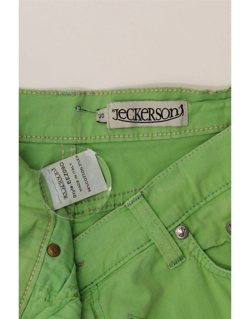 JECKERSON Womens Crop Casual Trousers W30 L24 Green Cotton Vintage Jeckerson and Second-Hand Jeckerson from Messina Hembry 