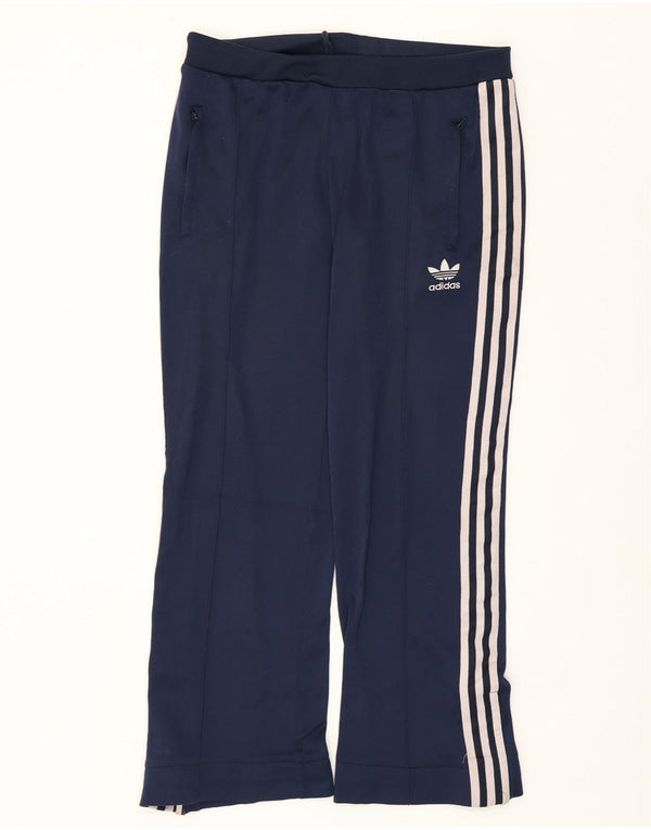 ADIDAS Womens Tracksuit Trousers UK 14 Medium  Navy Blue Polyamide