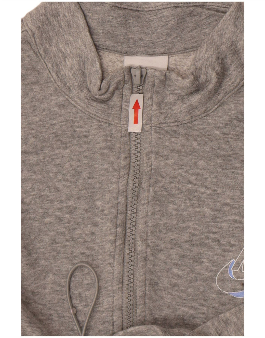 Nike Womens Oversized Zip Neck Sweatshirt Jumper UK 18 XL Grey Flecked