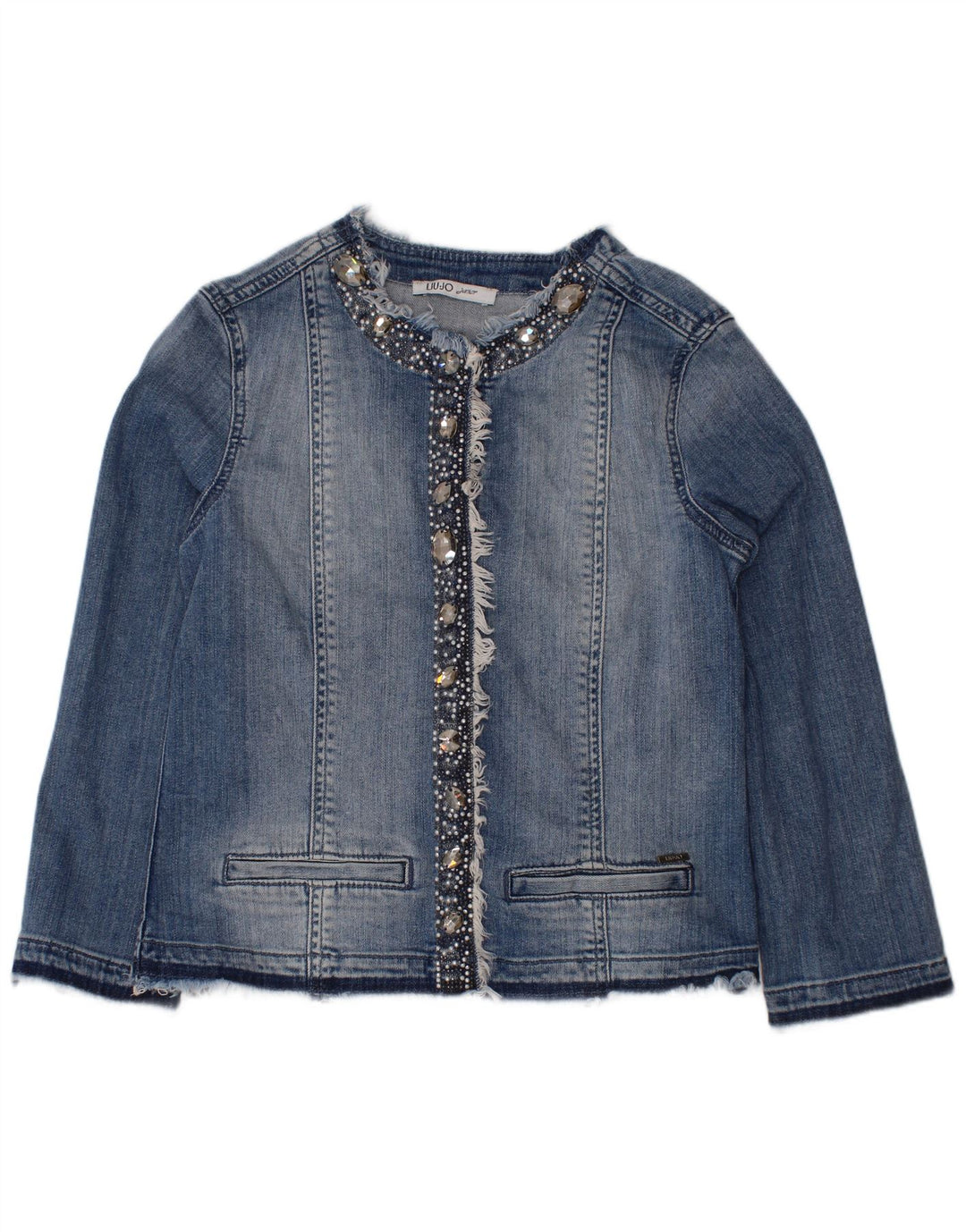 LIU JO Girls Denim Jacket 11-12 Years Blue Cotton
