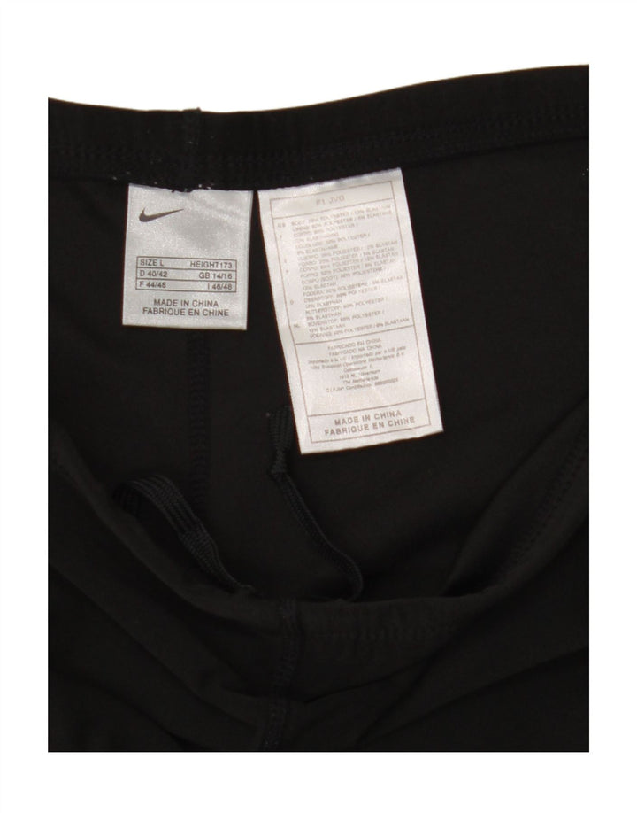 Nike Womens Leggings UK 14/16 Large  Black Polyester