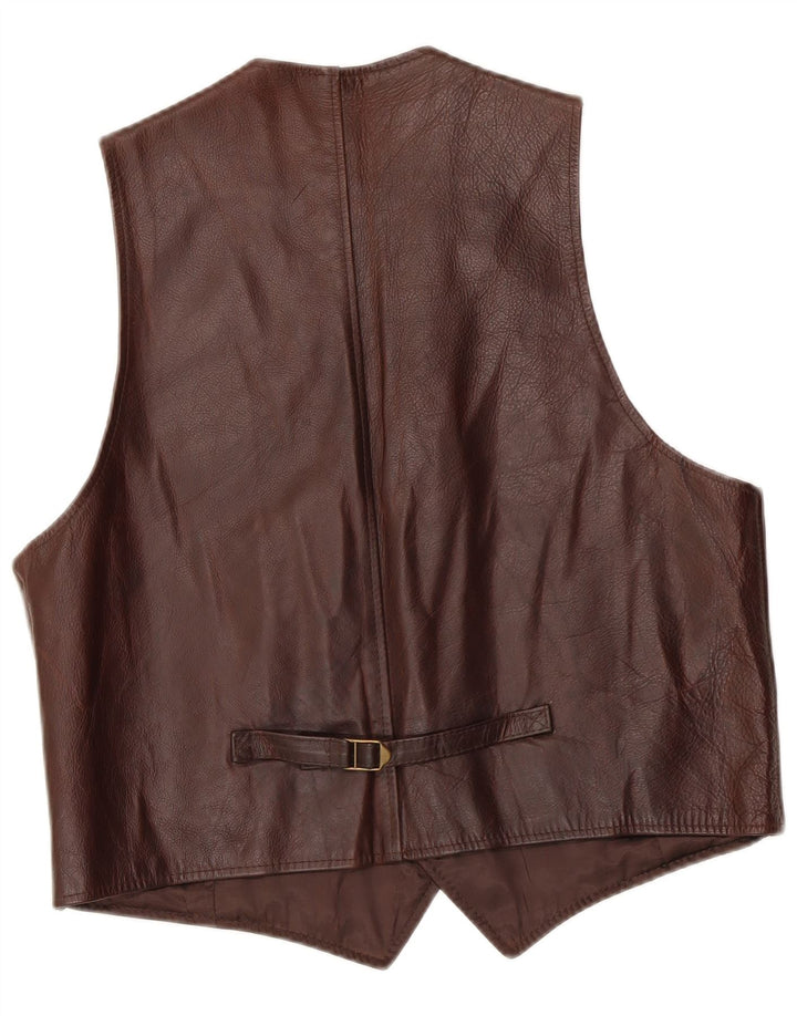 Forester Mens Leather Waistcoat IT 54 XL Brown Leather