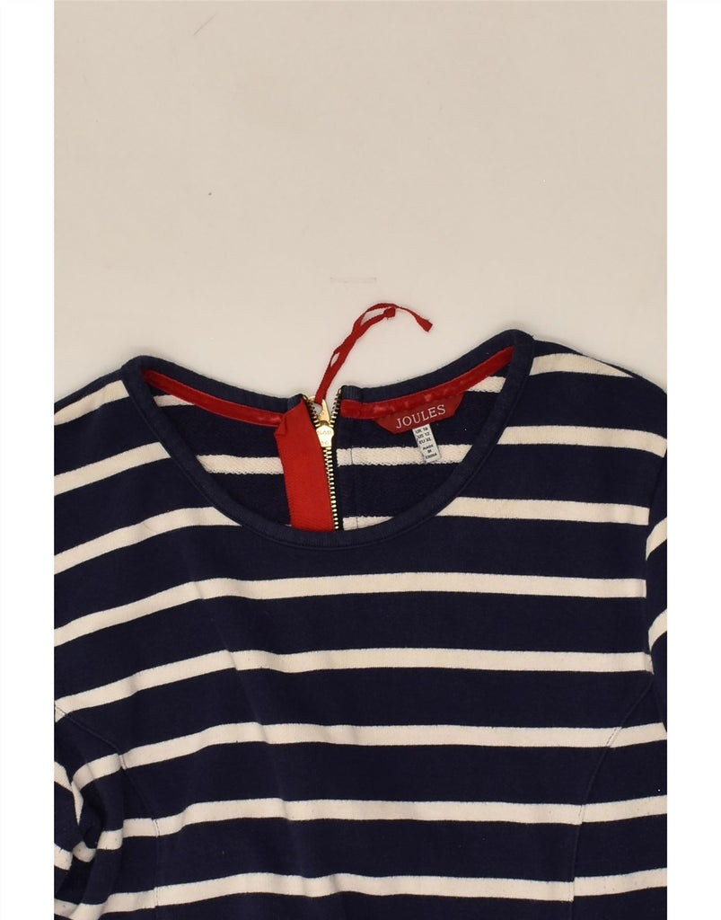 JOULES Womens Longline T-Shirt Dress UK 16 Large  Navy Blue Striped Cotton | Vintage Joules | Thrift | Second-Hand Joules | Used Clothing | Messina Hembry 