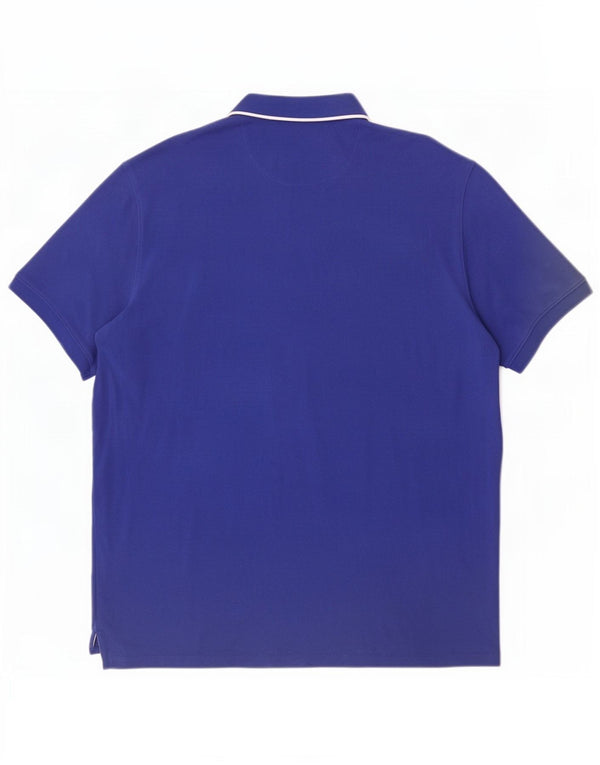 Massimo Dutti Mens Polo Shirt 2XL Blue Cotton