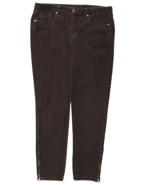 THE WHITE COMPANY Womens Slim Corduroy Trousers UK 14 Large W34 L29 Grey