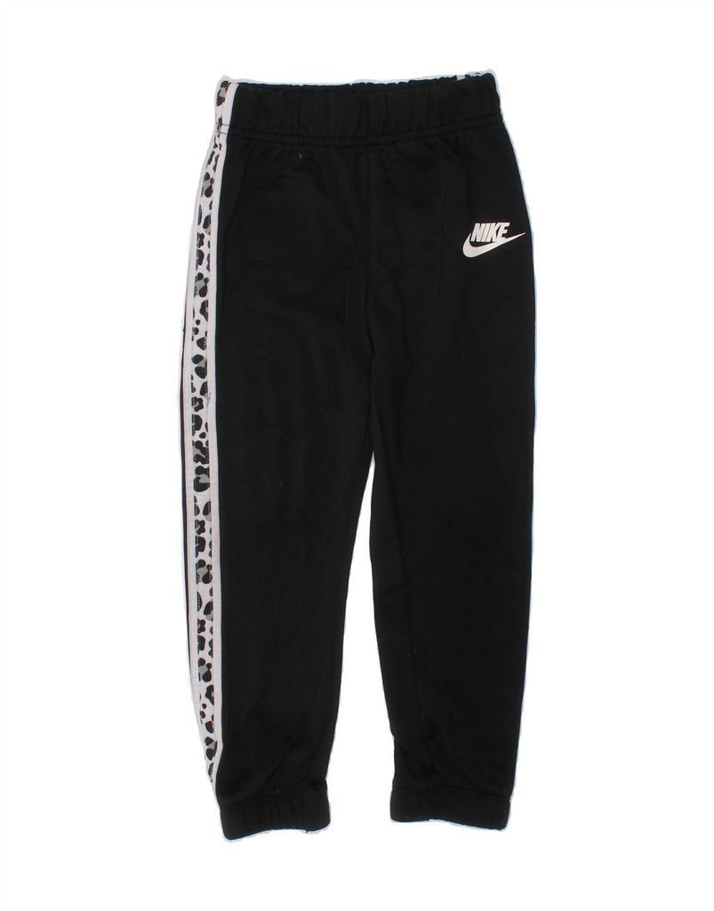 NIKE Girls Tracksuit Trousers Joggers 3-4 Years W20 L15 Black Animal Print Vintage Nike and Second-Hand Nike from Messina Hembry 
