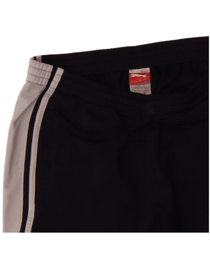 PUMA Mens Tracksuit Trousers Medium  Navy Blue Colourblock Polyester