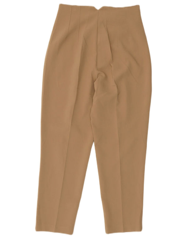 Zara Womens High Waist Tapered Casual Trousers Medium W30 L27 Beige