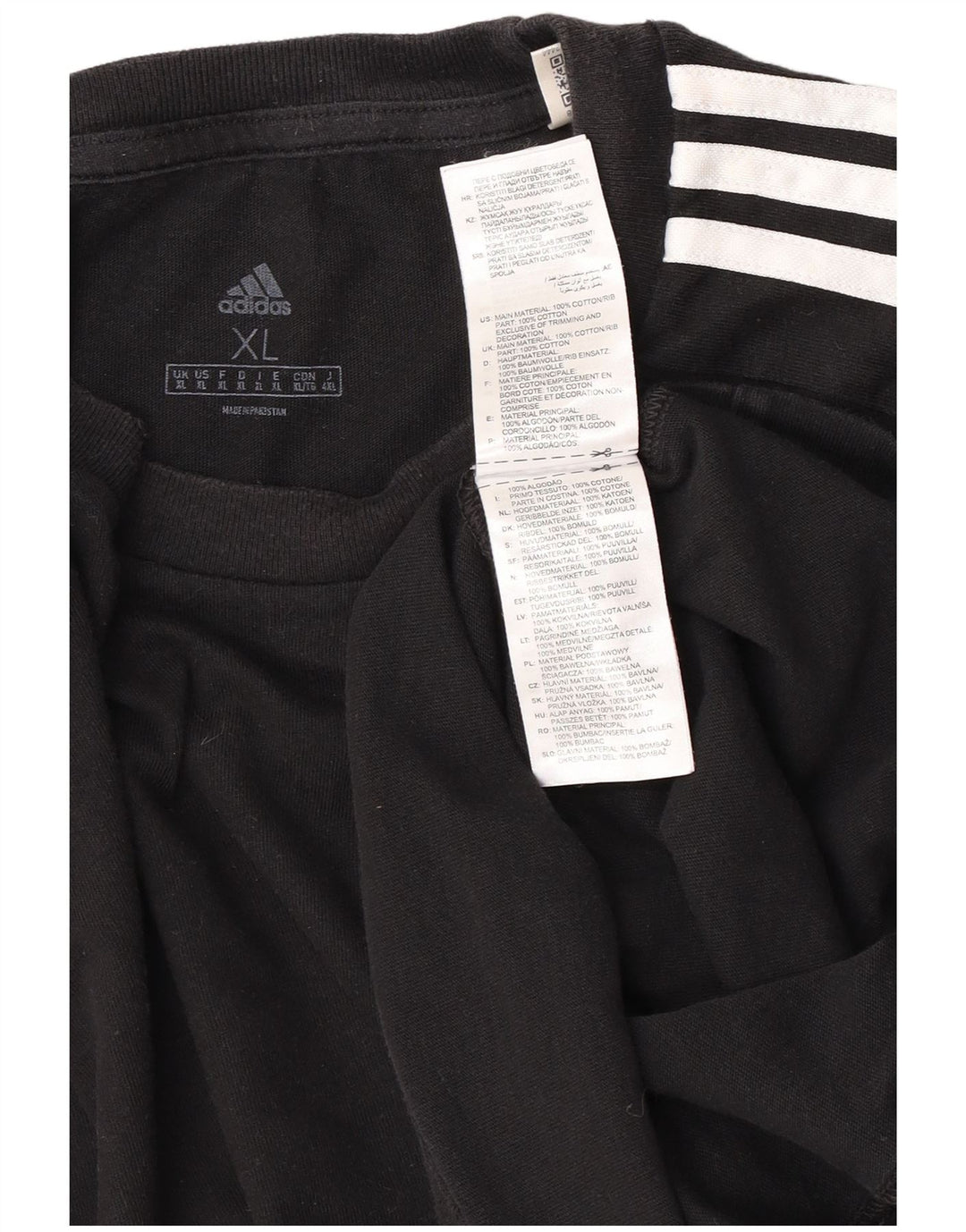 Adidas Mens T-Shirt Top XL Black Cotton