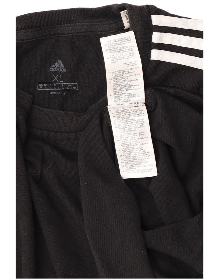 Adidas Mens T-Shirt Top XL Black Cotton