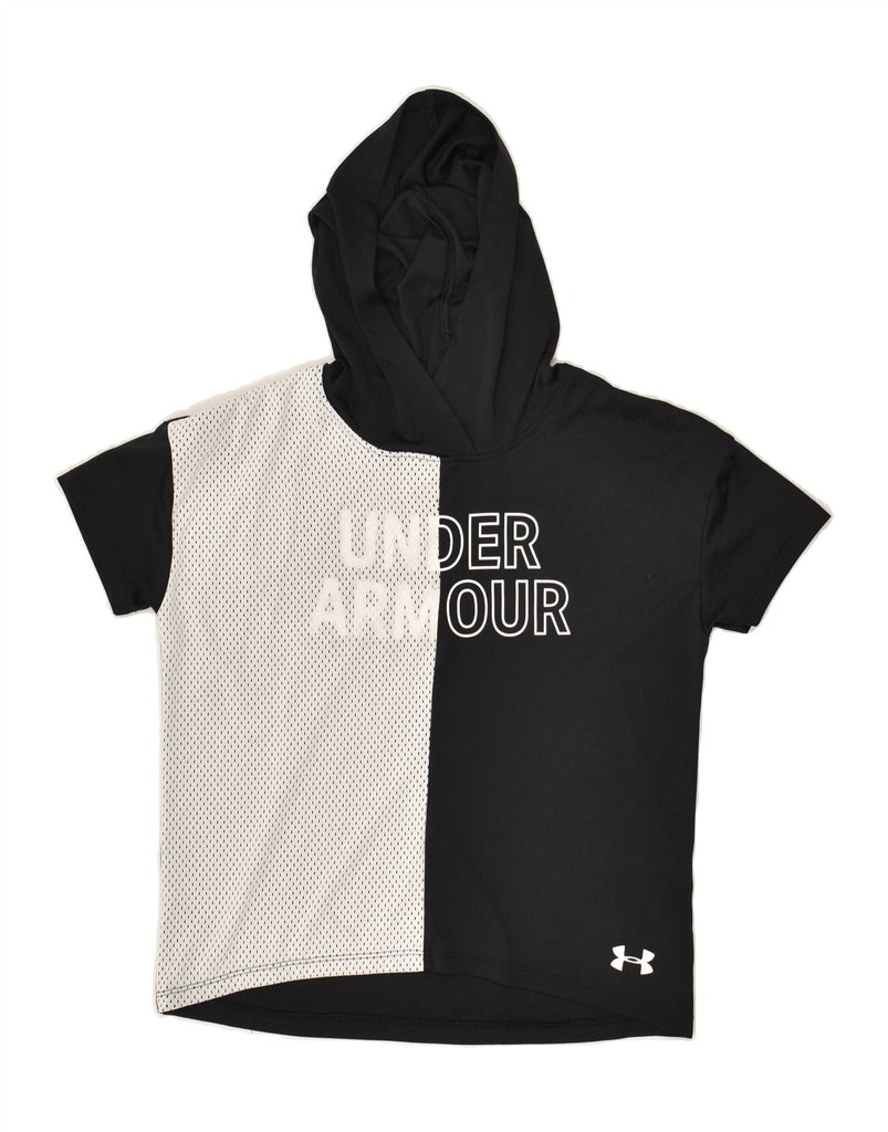 UNDER ARMOUR Boys Hooded Graphic T-Shirt Top 9-10 Years Medium Black | Vintage Under Armour | Thrift | Second-Hand Under Armour | Used Clothing | Messina Hembry 