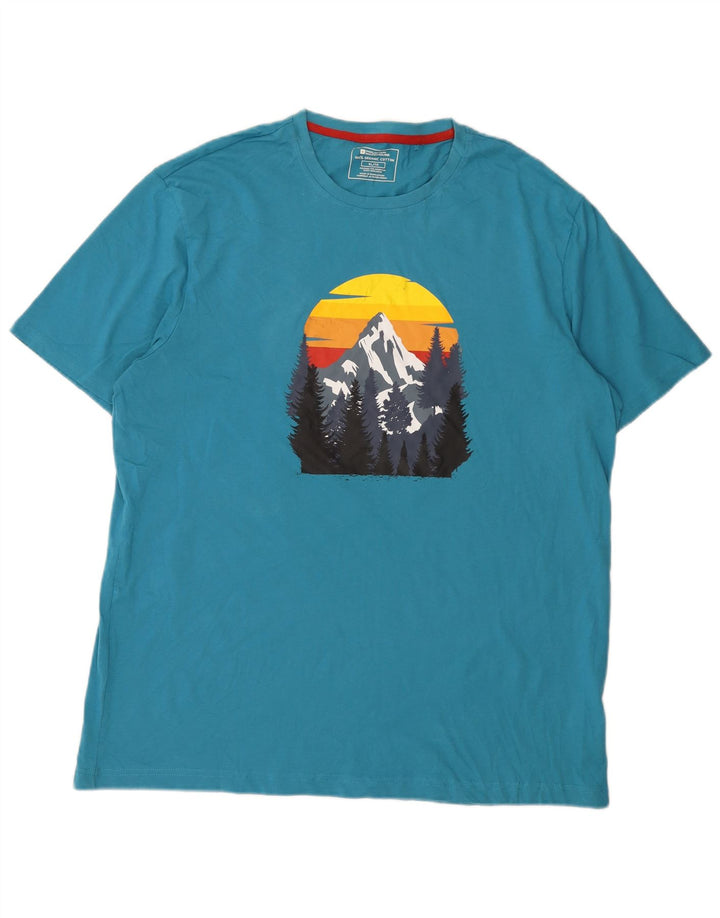 Mountain Warehouse Mens Graphic T-Shirt Top XL Blue Cotton
