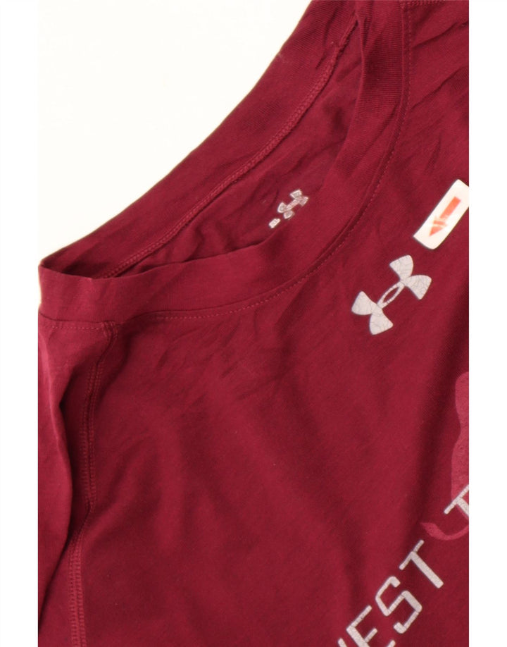 Under Armour Mens Graphic Top Long Sleeve XL Burgundy Polyester