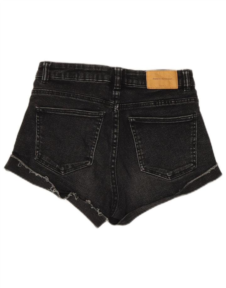 Zara Womens Denim Shorts EU 34 2XS W24  Black