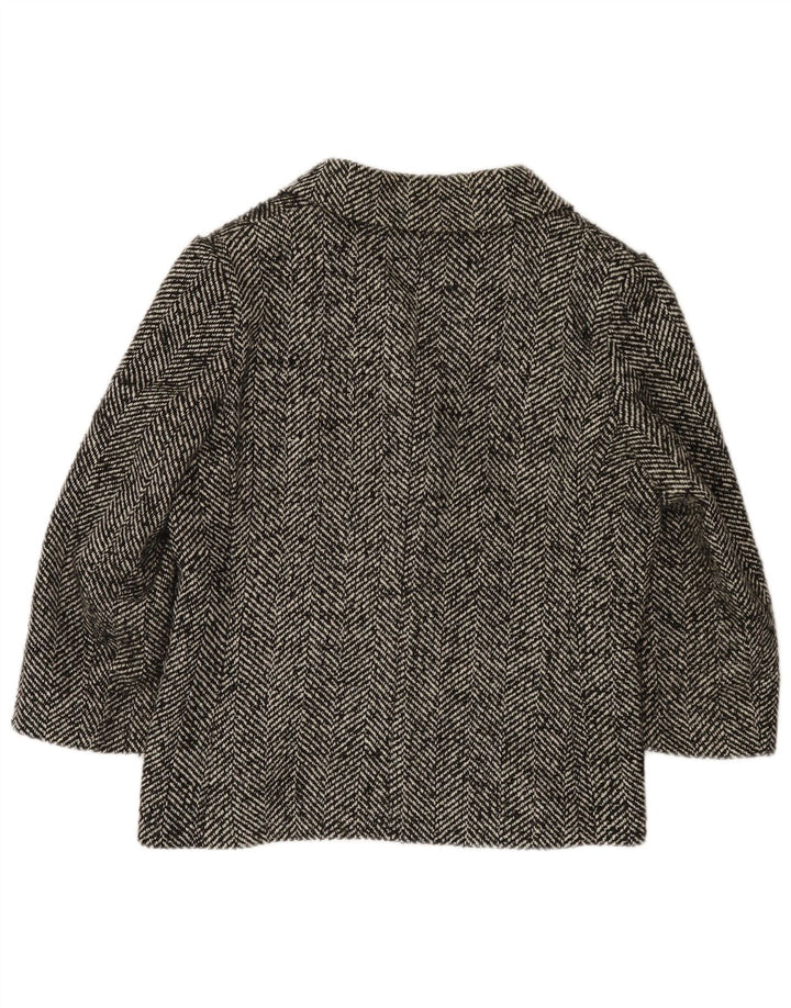 Liu Jo Womens 3/4 Sleeve Blazer Jacket UK 14 Medium Grey Herringbone