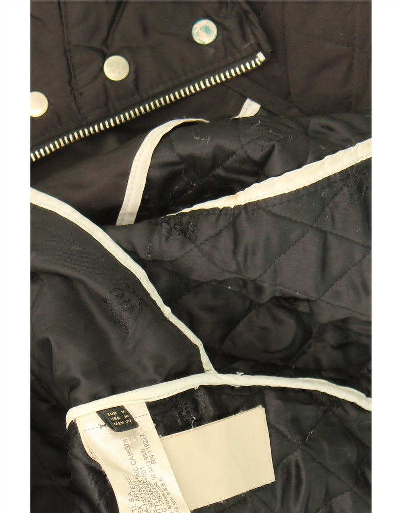 MASSIMO DUTTI Womens Quilted Overcoat UK 14 Medium Black Polyester Vintage Massimo Dutti and Second-Hand Massimo Dutti from Messina Hembry 