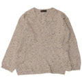 Marks & Spencer Womens V-Neck Jumper Sweater UK 10 Small Grey Flecked