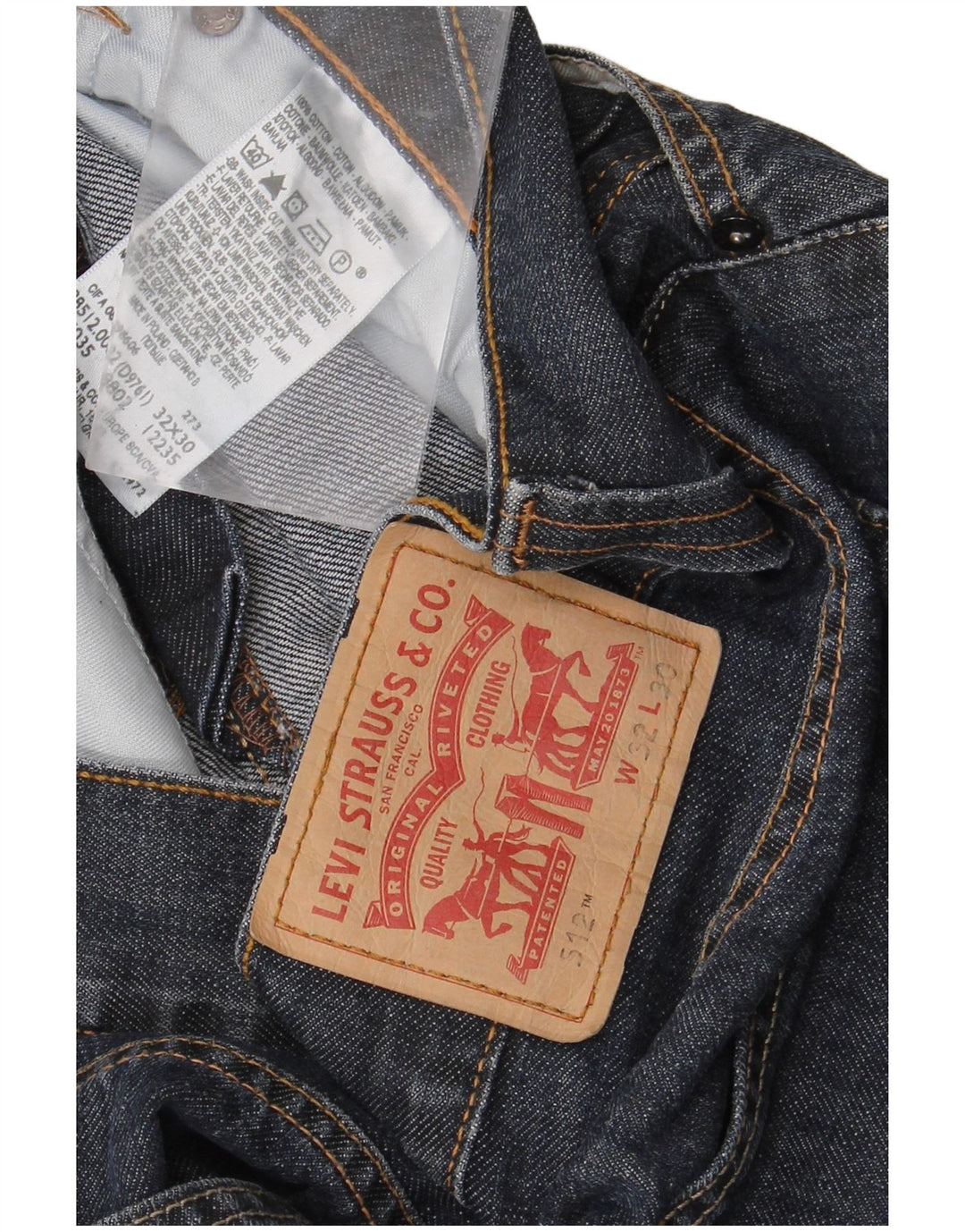 Levi's Womens 512 Bootcut Jeans W32 L30 Navy Blue Cotton