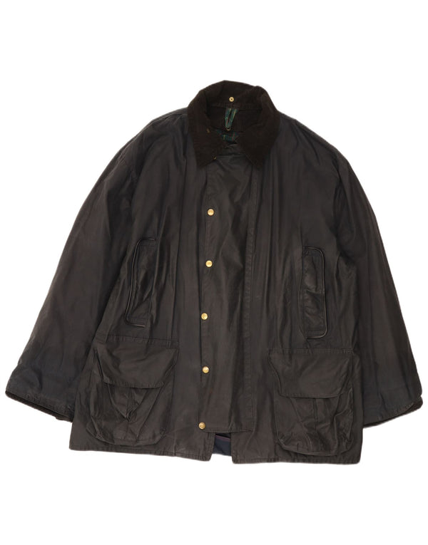 Fermoy Mens Waxed Cotton Jacket UK 42 XL Navy Blue