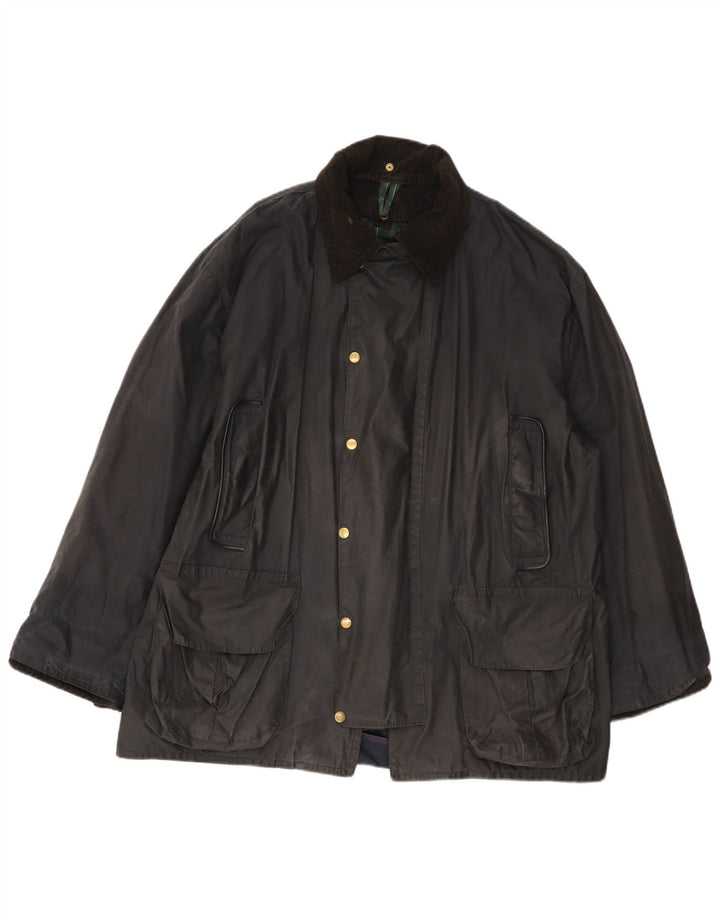 Fermoy Mens Waxed Cotton Jacket UK 42 XL Navy Blue