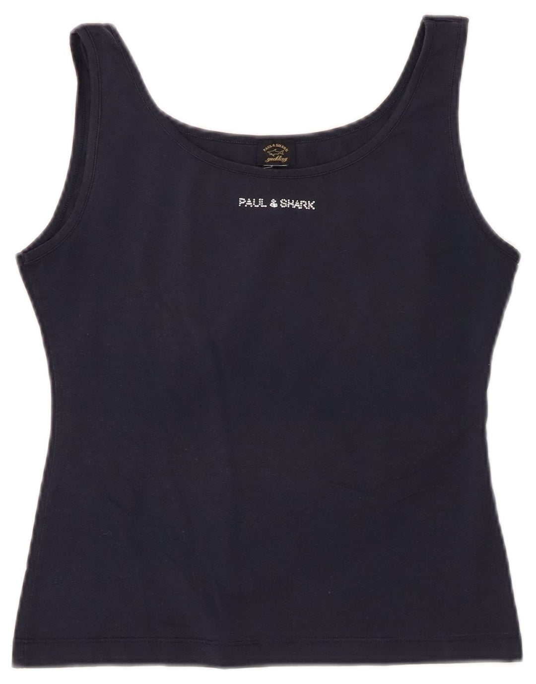 Paul & Shark Womens Crop Vest Top UK 12 Medium Navy Blue