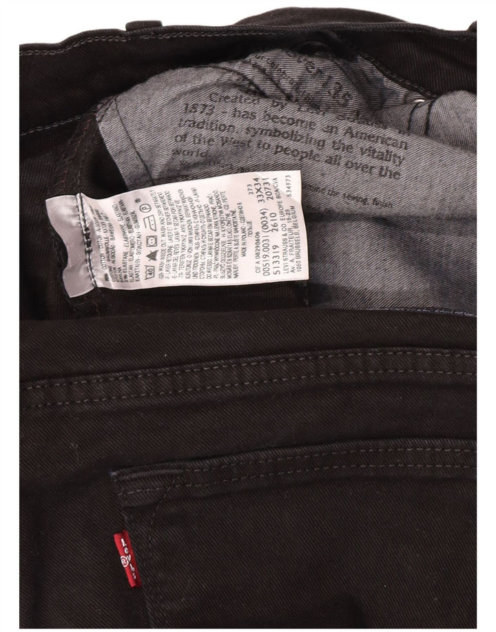 Levi's Mens 519 Slim Jeans W33 L30 Black Cotton