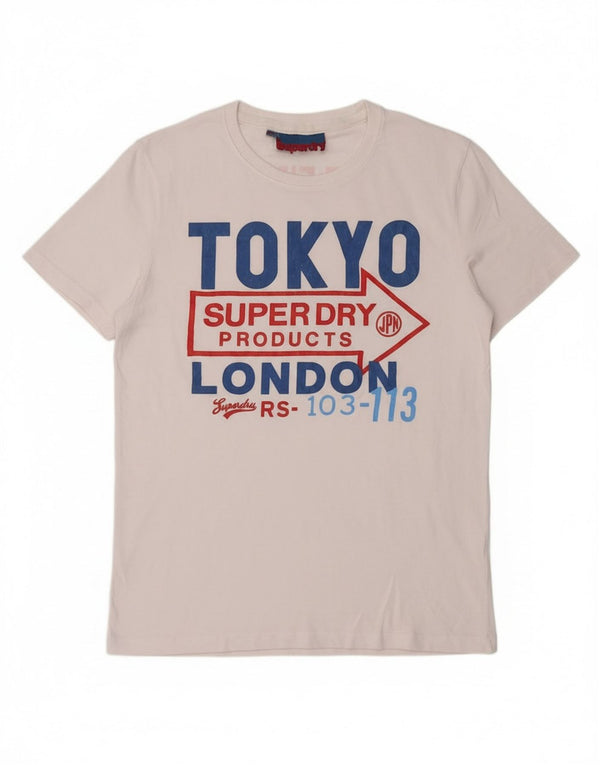 Superdry Mens Graphic T-Shirt Top XL White Cotton