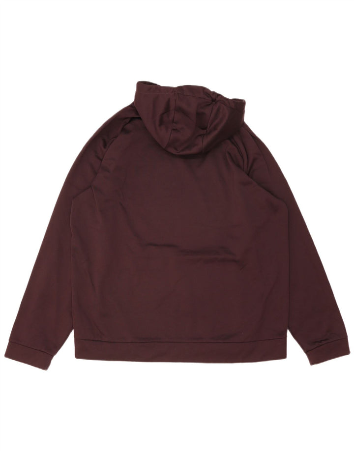Nike Mens Dri Fit Hoodie Jumper XL Burgundy Polyester