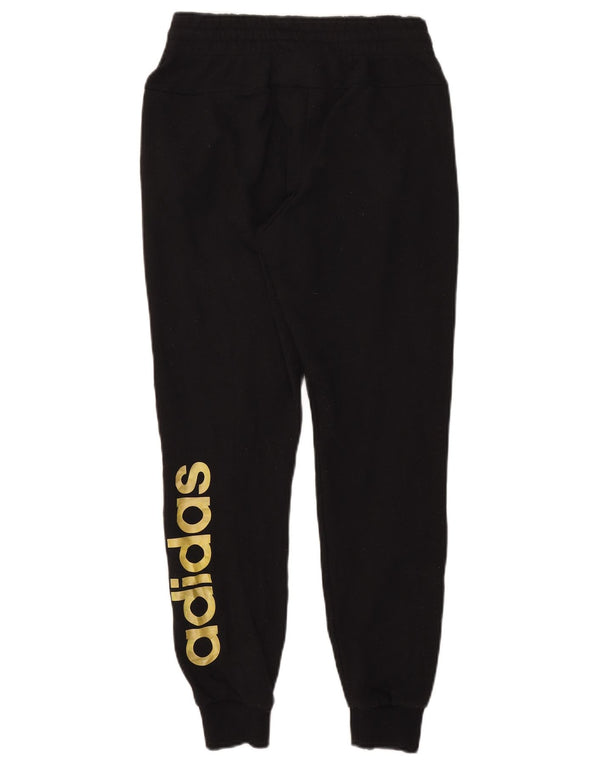 Adidas Womens Graphic Tracksuit Trousers Joggers UK 4/6 XS  Black Cotton