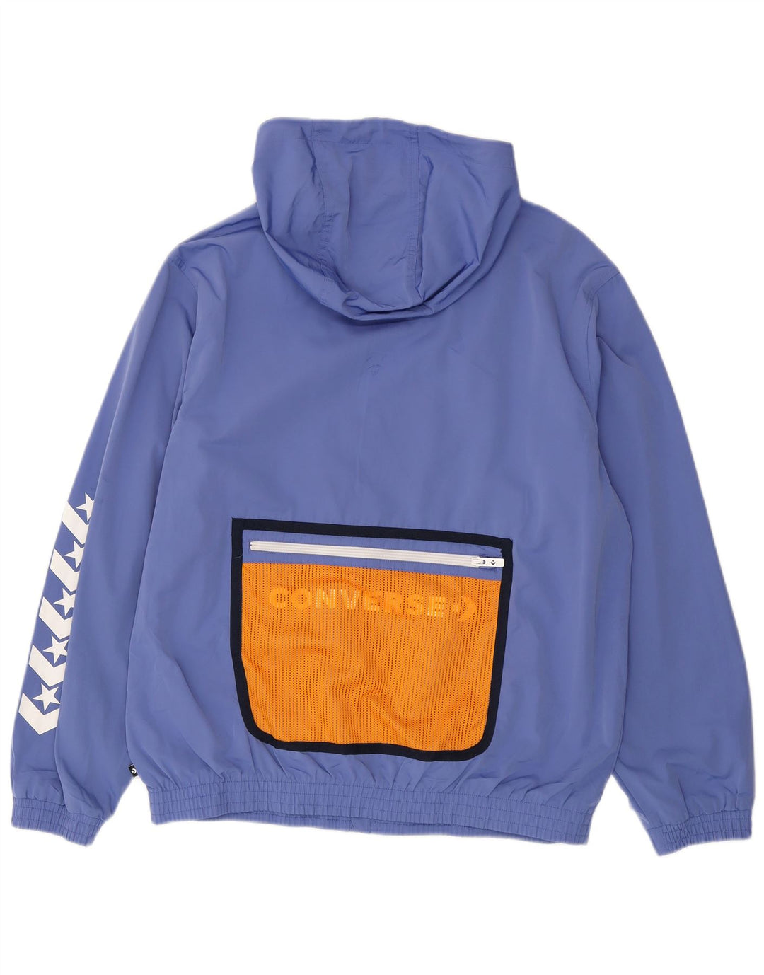 Converse Mens Graphic Hooded Tracksuit Top Jacket Large Blue Colourblock